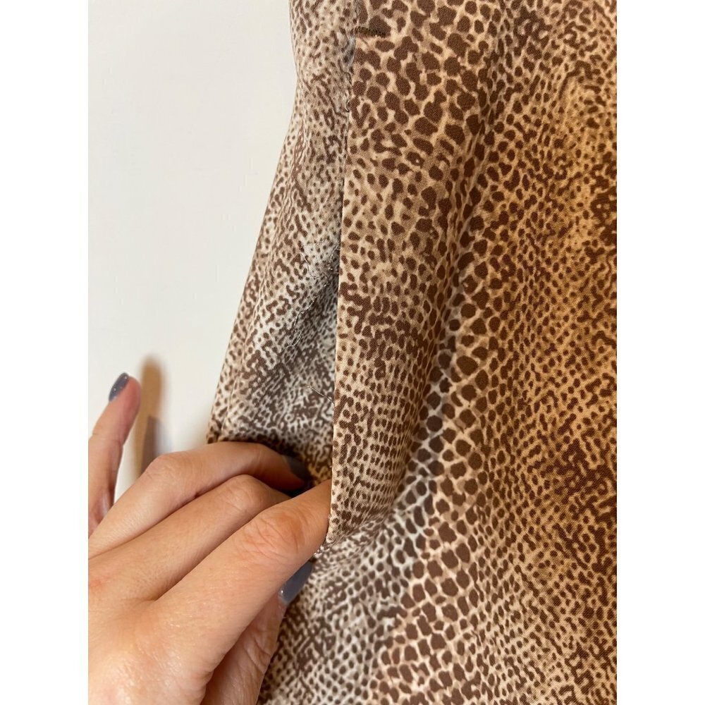 Avery Brown And Ivory Python Snakeskin Print Mid Rise‎ Cropped Pants Size 32 - Picture 4 of 9